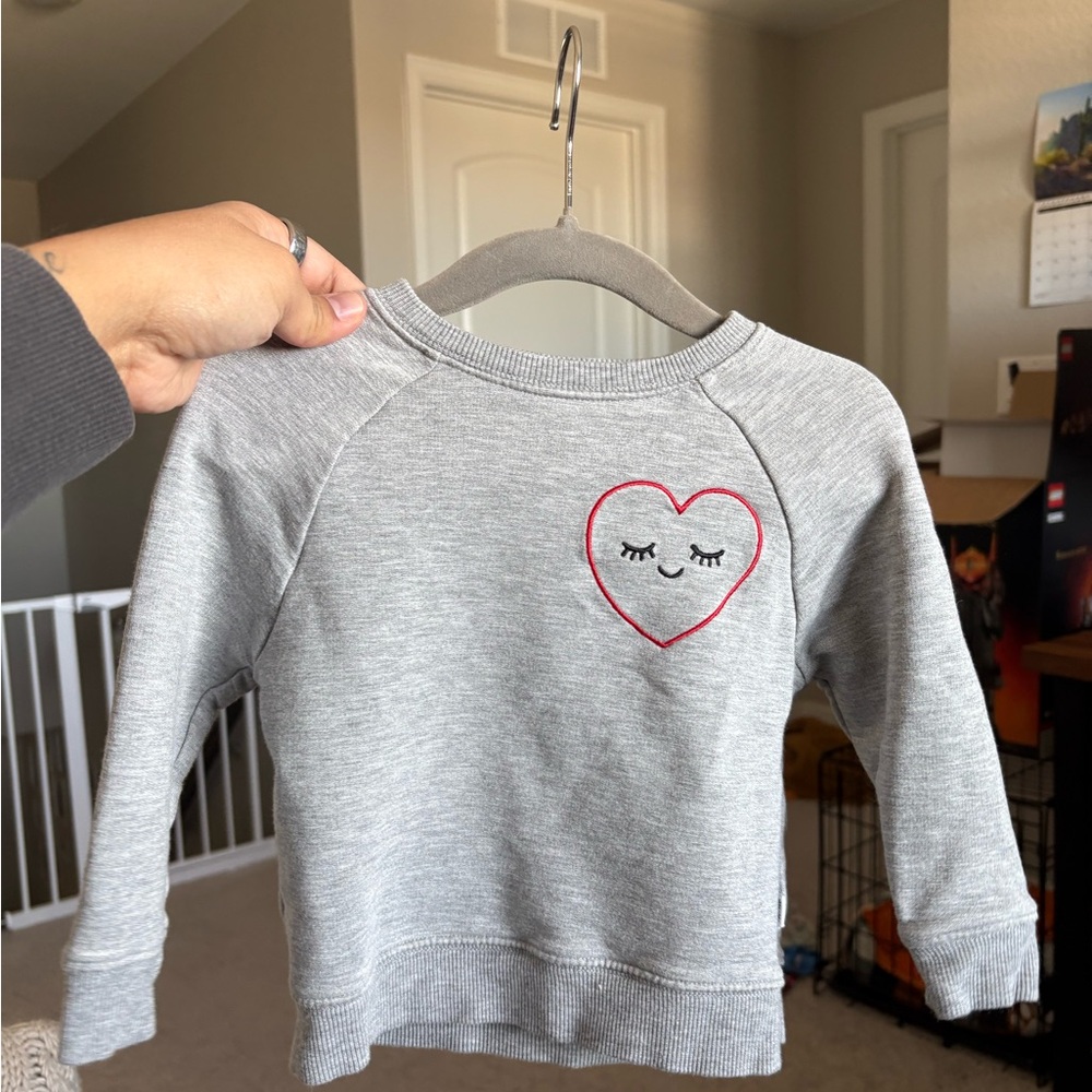 Little Sleepies Play Gray Kids Sweatshirt with Heart Design